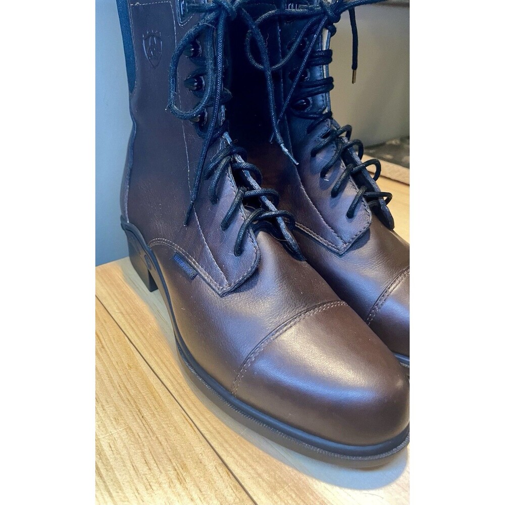 Ariat Women Heritage Paddock chocolate Leather Boots Lace Up Riding Size 9